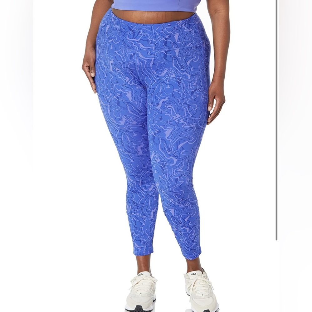Amazon Essentials Blue Patterned Leggings - Picture 1 of 6